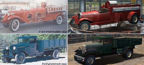 Ford V8 fireladder 1933 & Ford graintrack 1933